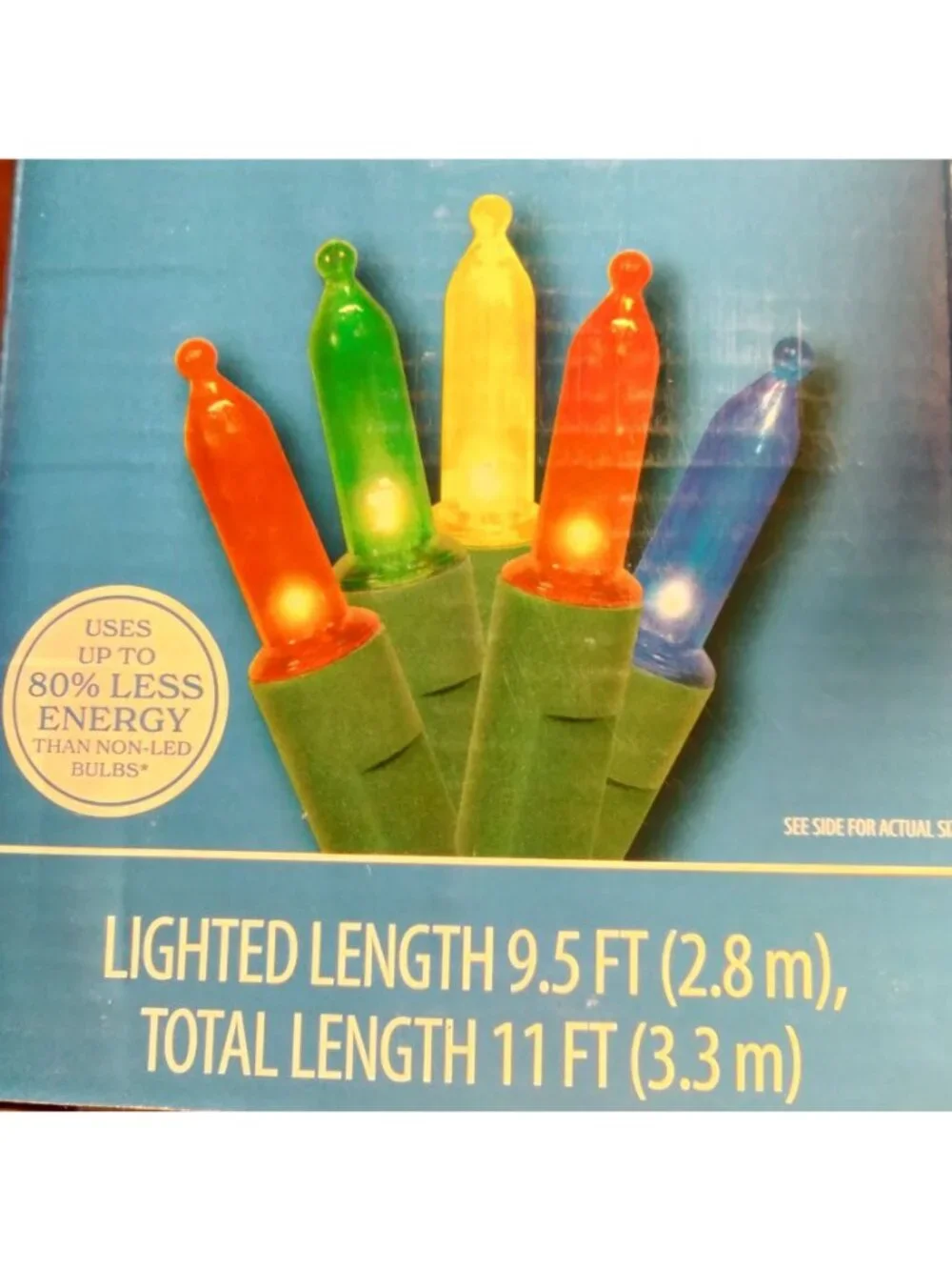 Holiday Time Multicolor Lights indoor Outdoor 50 ct Wedding Patio Green cord LED